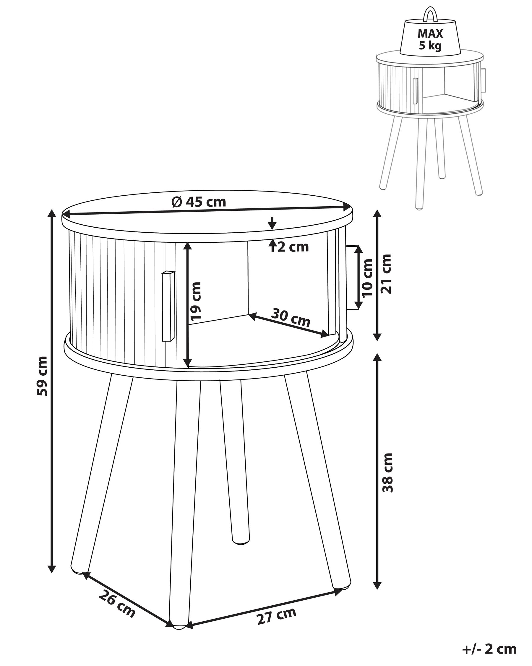Bedside Table SELAH Brown_935550