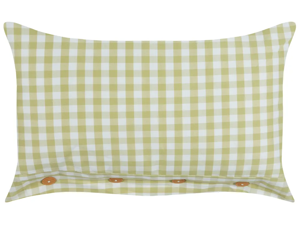 Dekokissen 2er Set TALYA 40 x 60 cm Olivgrün Kariertes Muster_902182