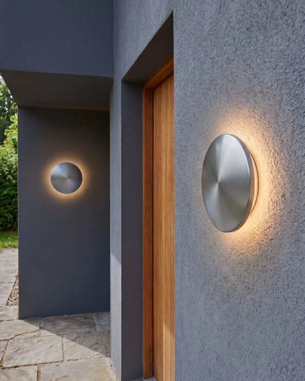 LED Außenwandleuchte 2er Set BUCKIE Silber_1102939