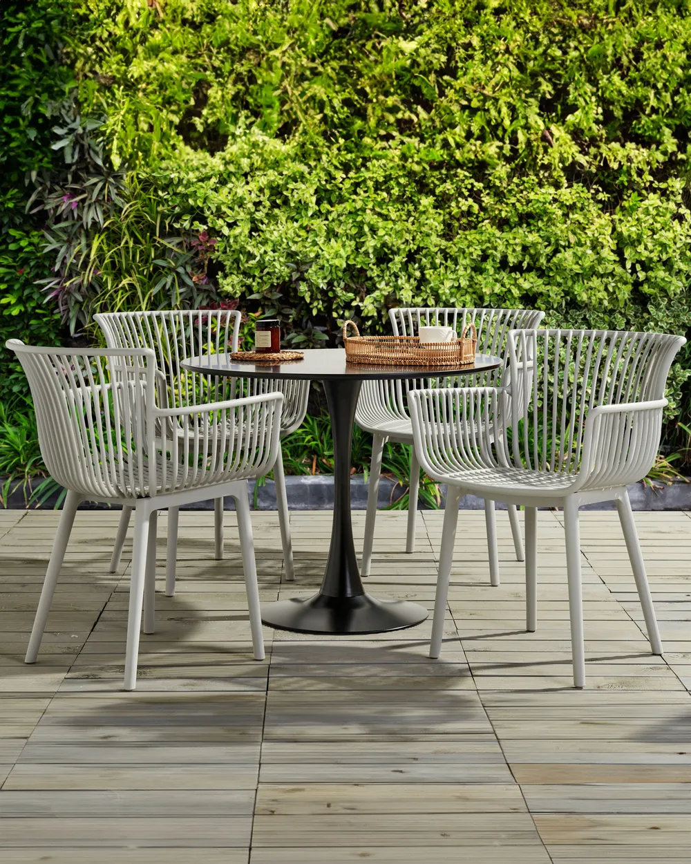 Gartenstuhl 4er Set PESARO Hellgrau