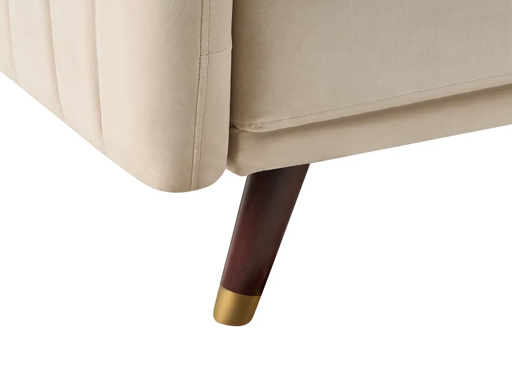 Schlafsofa 3-Sitzer SENJA Samtstoff Beige_939852