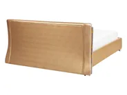 Wasserbett mit LED Echtleder PARIS 140 x 200 cm Gold_757322