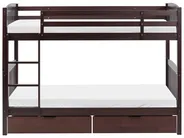 Hochbett mit Schubladen REVIN Kiefernholz Dunkelbraun 90 x 200 cm_877016