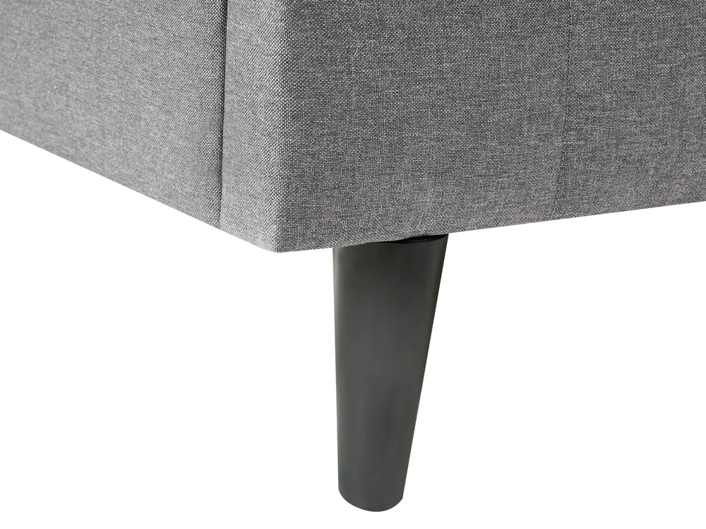 Bed with LED BEAULIEU Fabric Dark Grey 160 x 200 cm (EU King Size) with USB Port with Storage_993609