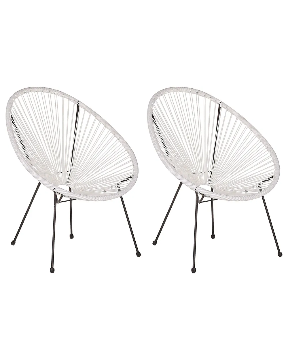 Gartenstuhl 2er Set ACAPULCO II Polyrattan Weiß