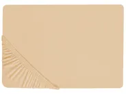 Spannbettlaken JANBU 200 x 200 cm Baumwolle Beige_845956