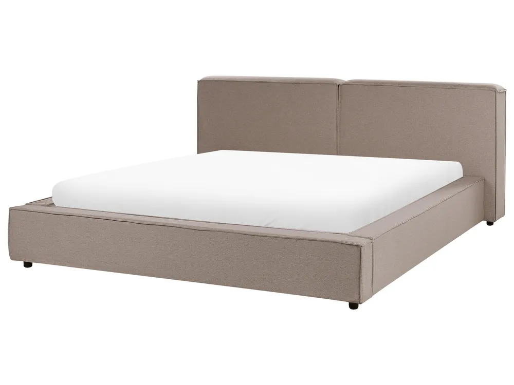 Bett mit Lattenrost Stoff LINARDS 180 x 200 cm Taupe