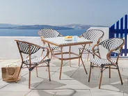 Gartenmöbel Set 4-Sitzer CASPRI Polyrattan Schwarz / Weiß_990553