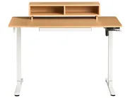 Schreibtisch elektrisch höhenverstellbar LUCAMA 120 cm 60 cm mit USB-Anschluss Hellbraun / Weiß_1031013
