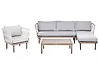 Lounge Set mit Tisch 4-Sitzer CREMONA Akazienholz Braun / Grau linksseitig