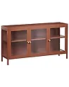 Sideboard mit Glastüren NEWPORT 115 cm Metall Goldbraun