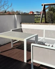 Garten Ecksofa mit Tisch 5-Sitzer MESSINA Metall Grün linksseitig_998351