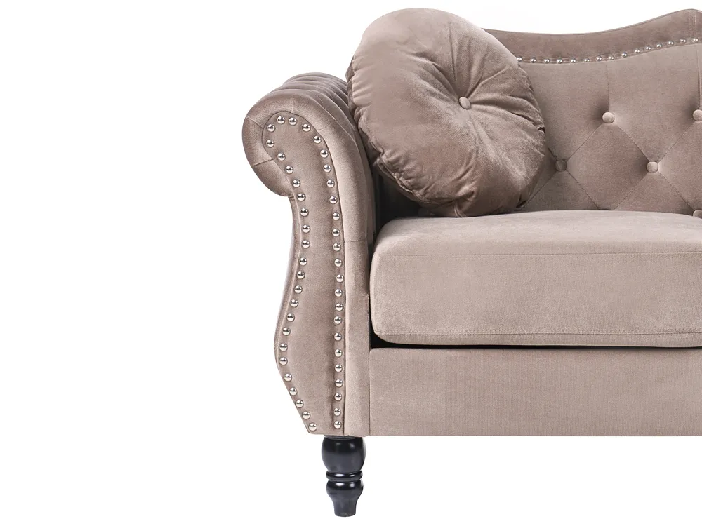 Living Room Set 5 Seater SKIEN Velvet Taupe_1034482