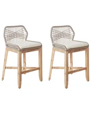 Garten-Barhocker 2er Set TALAMONE Akazienholz Beige_932193