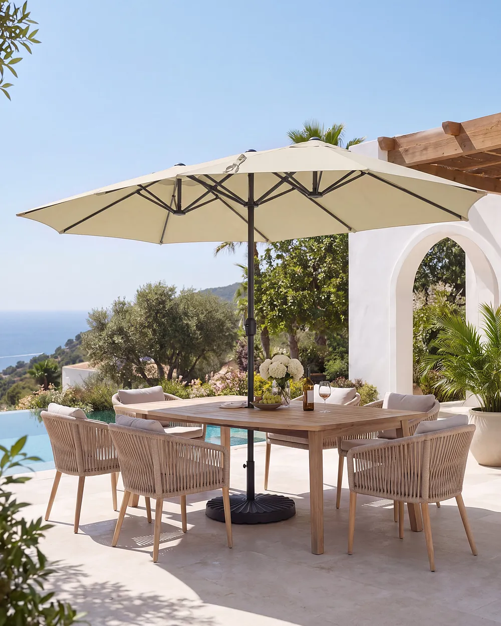 Patio Parasol 460 cm SIBILLA Beige_1151371
