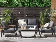 Garden Lounge Set with Table 4 Seater DELIA Metal Grey_798453