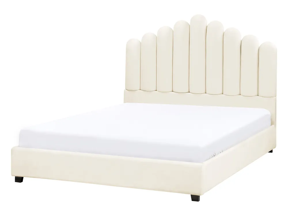 Wasserbett Samtstoff VINCENNES 140 x 200 cm Cremeweiß
