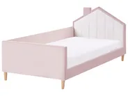 Kids Bed House Velvet KERVAN 90 x 200 cm (EU Single) Pink_1053937