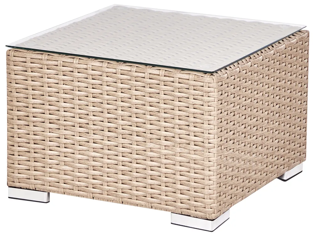 Lounge Set mit Tisch 8-Sitzer XXL modular Polyrattan Beige rechtsseitig_905107