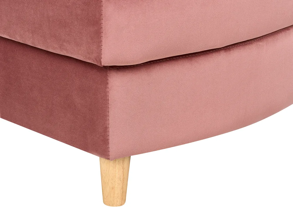 Linksseitige Chaiselongue MERI mit Stauraum Samtstoff Rosa_914295