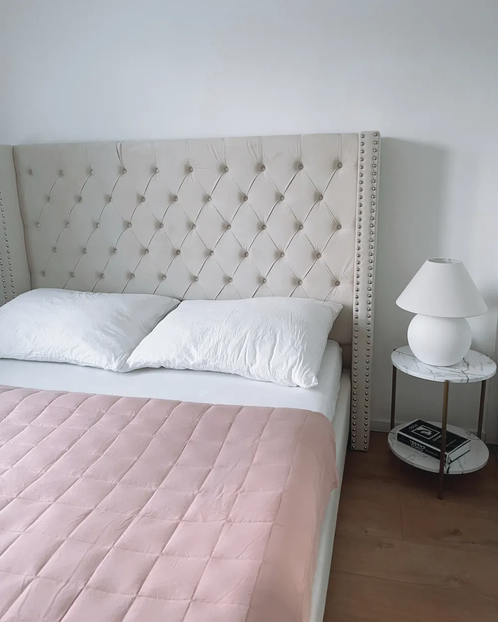 Bed Velvet LUBBON 140 x 200 cm (EU Double) Off-White_921457