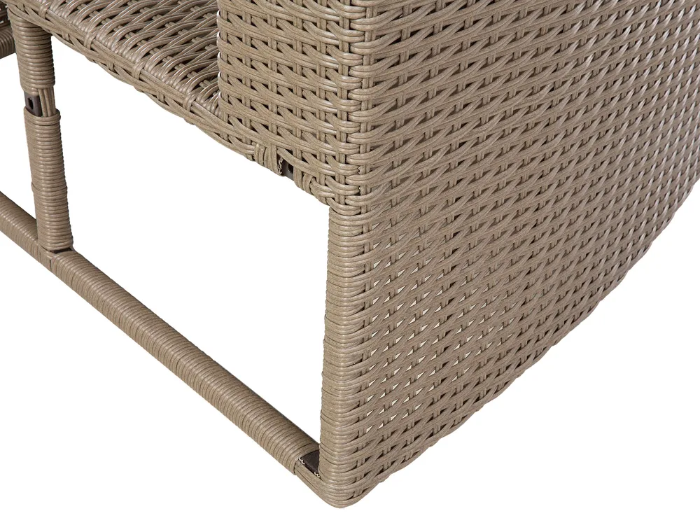 Lounge Set mit Tisch 9-Sitzer SEVERO Polyrattan Braun_678784