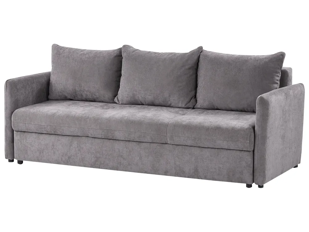 Sofa Bed 3 Seater HOLSEN with Storage Chenille Taupe_947116