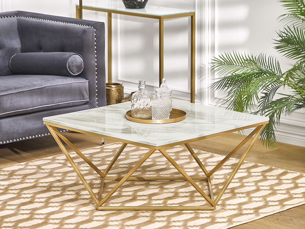 Coffee Table MALIBU Marble/ Gold