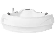 Corner Hot Tub with LED MONACO 2100 x 1450 mm with Built-In Bluetooth Speaker White_1068827