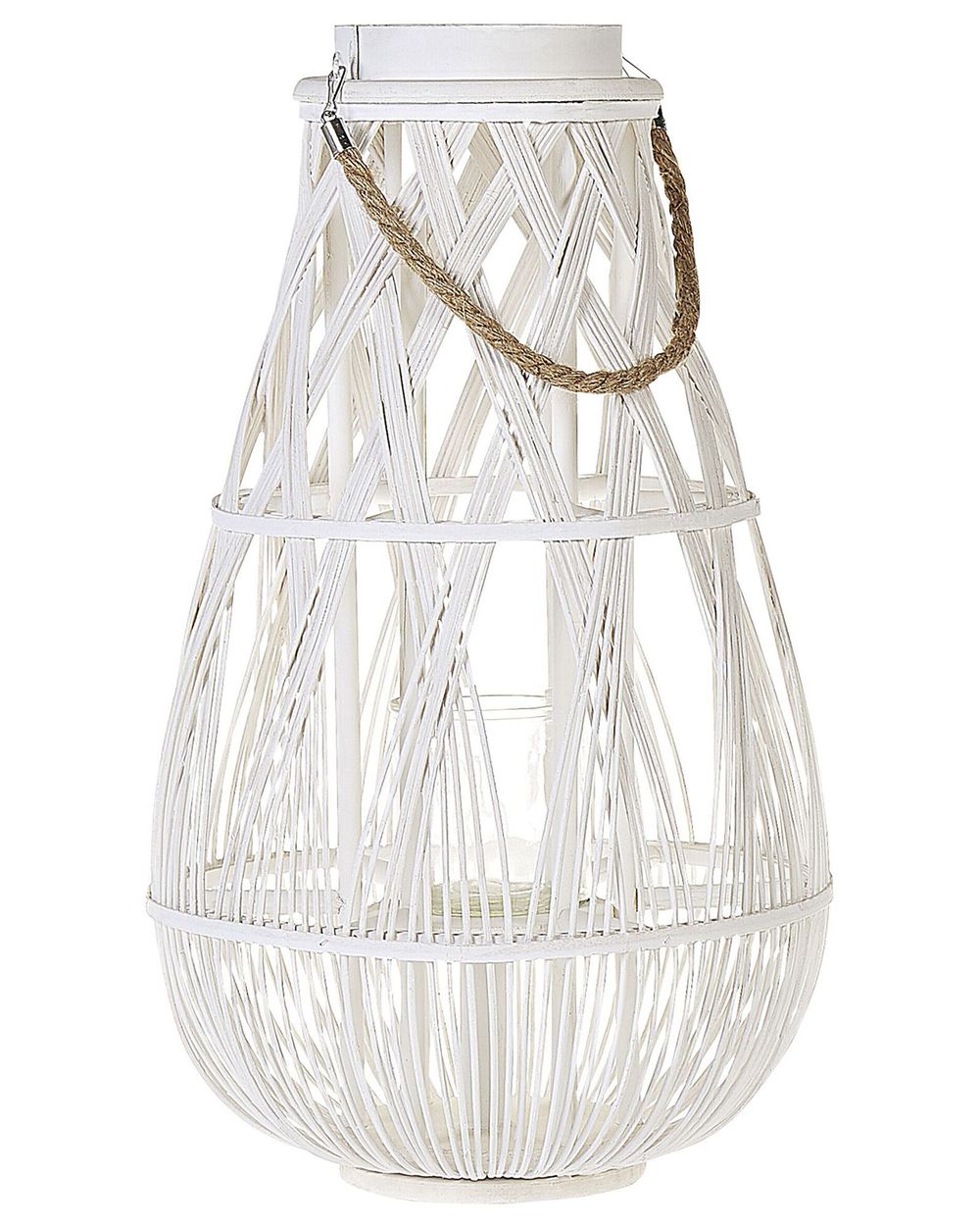 Lantern TONGA 56 cm Bamboo White