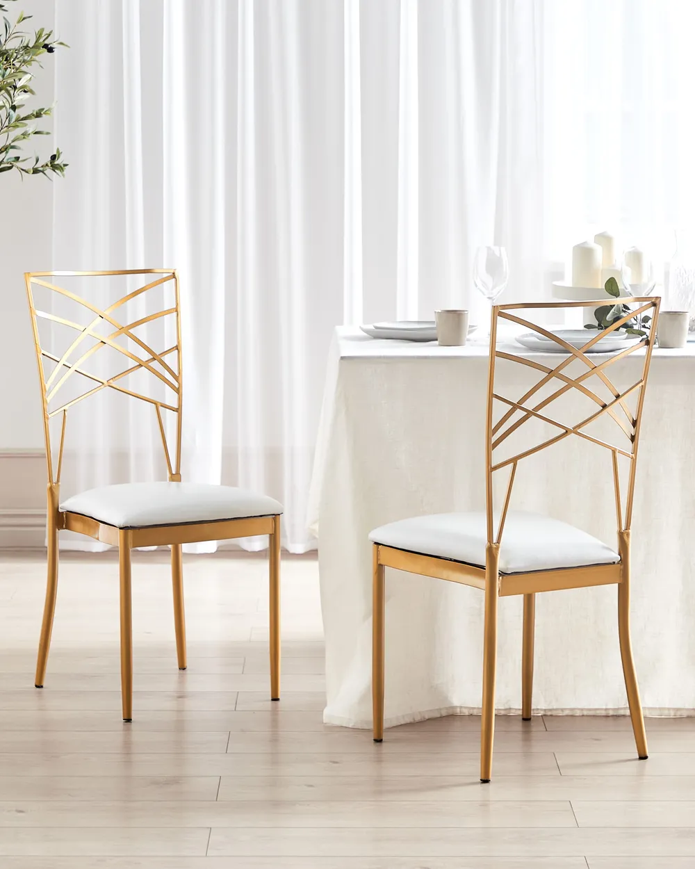 Set of 2 Dining Chairs GIRARD Metal Gold_913458