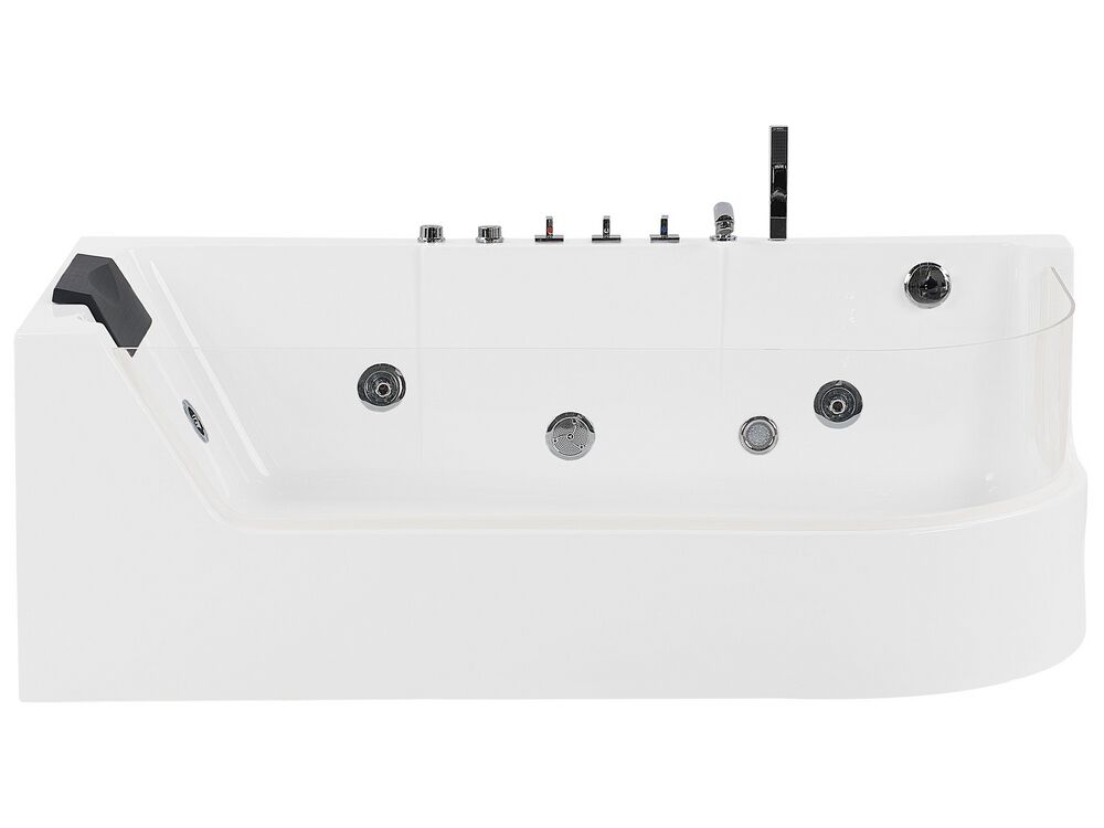 Corner Hot Tub with LED ACUARIO 1700 x 800 mm White Right Hand