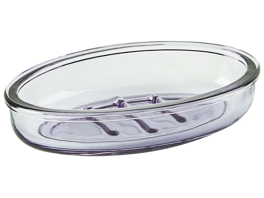 4-Piece Bathroom Accessories Set TELMA Glass Violet_825207