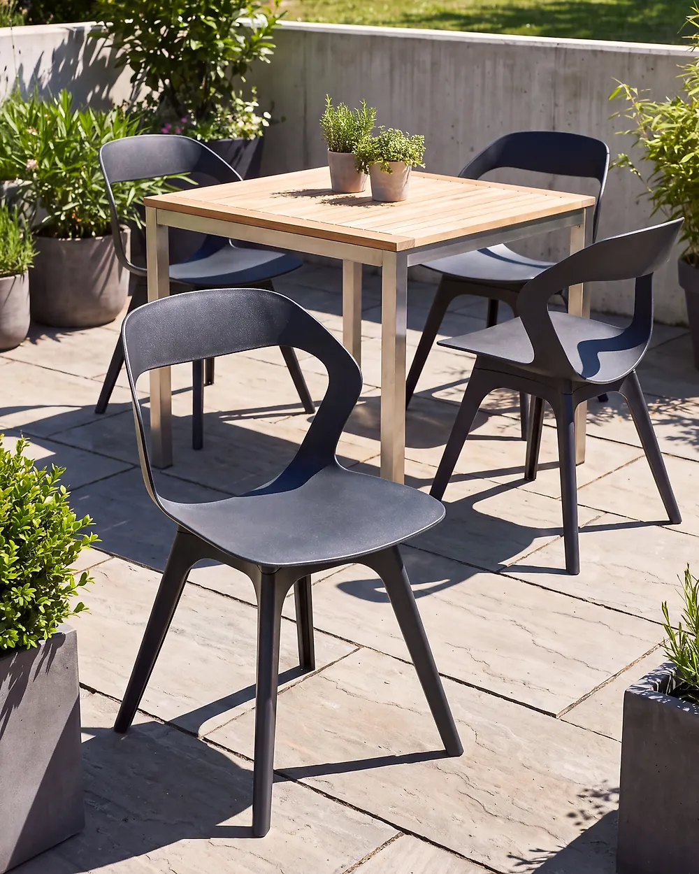 Set of 4 Garden Chairs LACHANIA Black_1174326