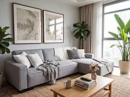 Corner Sofa Bed ROMEDAL Fabric Light Grey Left Hand_1151222