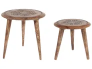Beistelltisch 2er Set TURUA Mangoholz Braun_857349