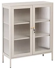 Vitrine mit Glastüren HARLYN  90 cm Metall Beige_1156526