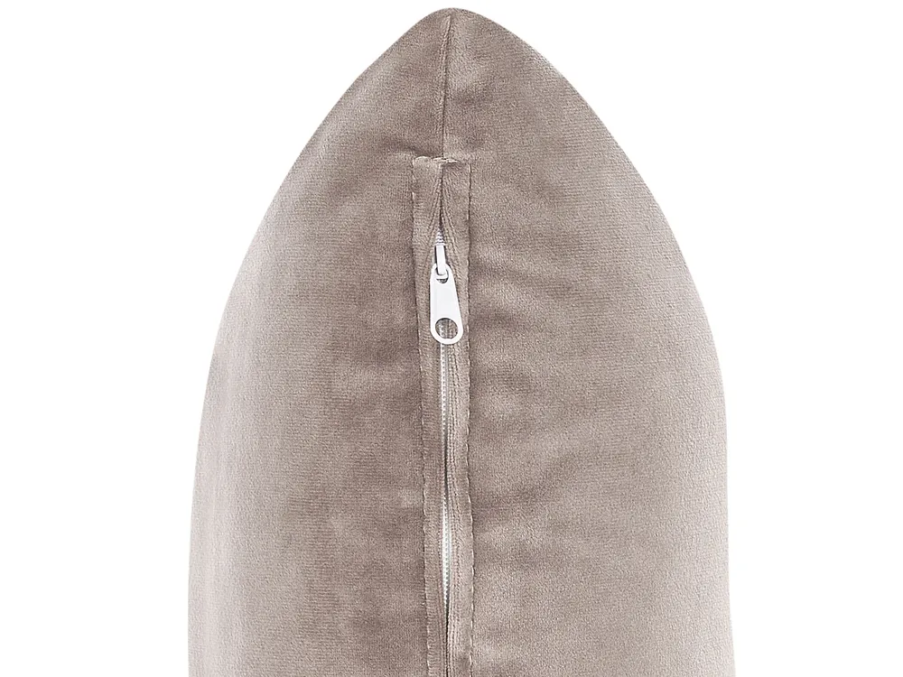 Rechtsseitige Chaiselongue CHAUMONT Samtstoff Taupe_880846