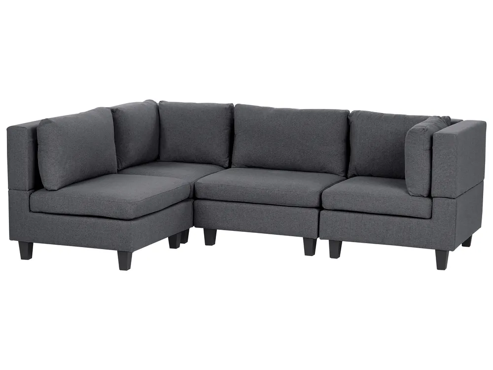 Modular Corner Sofa 4 Seater UNSTAD Fabric Dark Grey Right Hand_924602