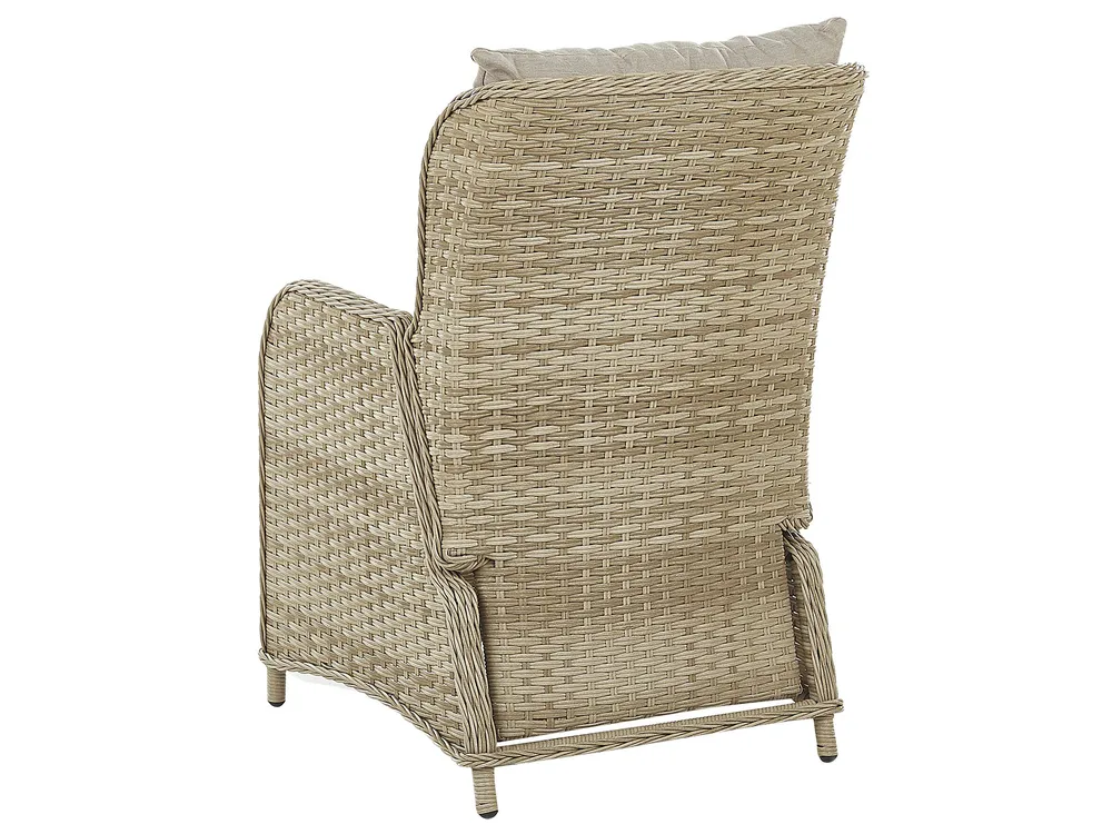 Lounge Set mit Tisch und Ottomane 2-Sitzer PONZA Polyrattan Beige_776611