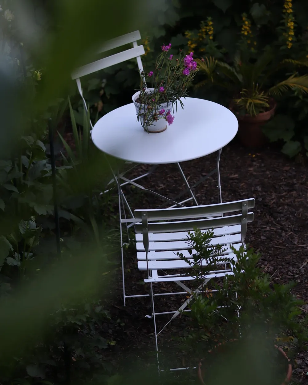 Bistro Set klappbar FIORI Metall Weiß_872880