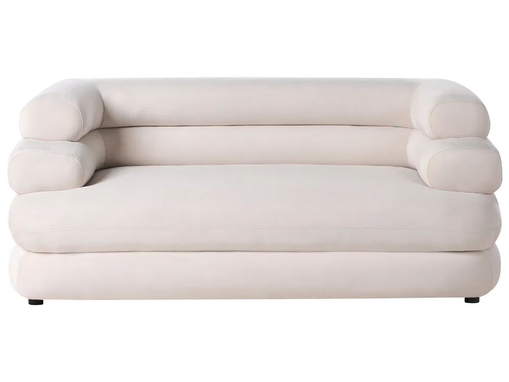 Sofa 2 Seater HELLE Velvet Light Beige