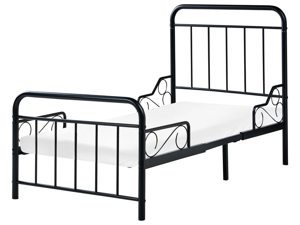 Mitwachsendes Kinderbett Metall ANAIS 90 x 200 cm Schwarz_1033447