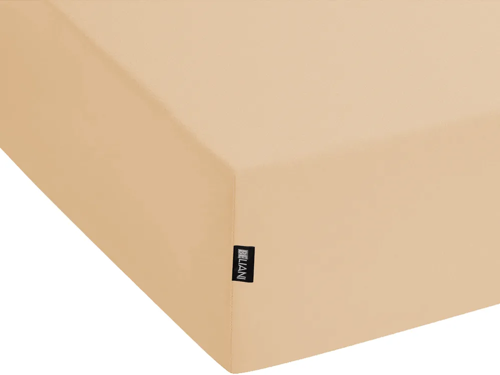 Fitted Sheet JANBU 180 x 200 cm Cotton Beige_845953