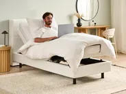 Bett verstellbar Bouclé DUKE 80 x 200 cm Cremeweiß_1011386