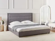 Wasserbett Samtstoff ROUEN 180 x 200 cm Dunkelgrau_1004725
