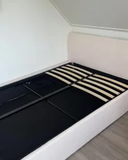 Bett mit Stauraum ORBEY Bouclé Cremeweiß 140 x 200 cm_1168197