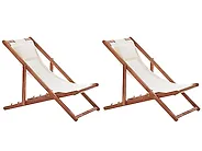 Set of 2 Folding Deck Chairs AVELLINO Acacia Wood Dark Brown_1177635