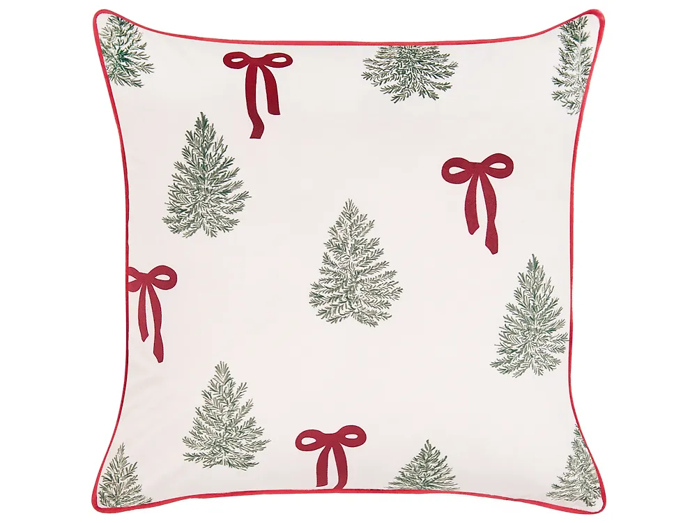 Set van 3 sierkussens XAVIA 30 x 50 cm 45 x 45 cm Wit kerstmotief_1164609