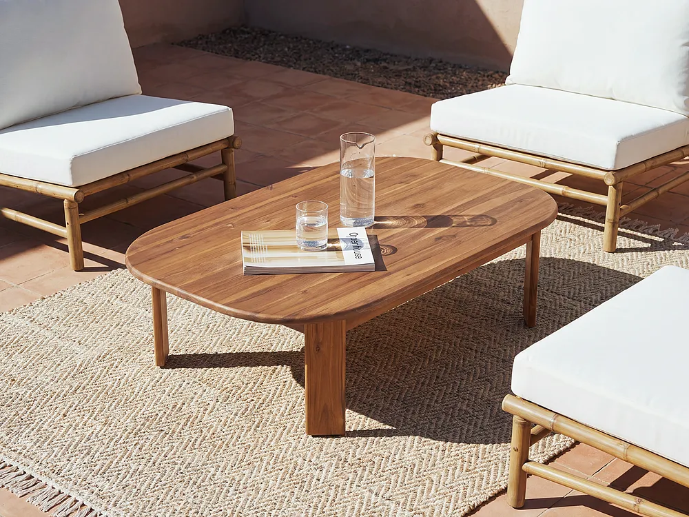 Outdoor Couchtisch TALSANO 120 cm 80 cm Akazienholz Braun_1154680